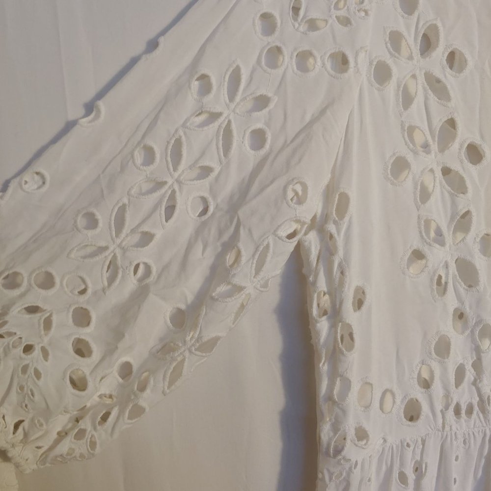Lilly Pulitzer White Amrita Eyelet Midi Button Down Dress Size 10 - Picture 9 of 16
